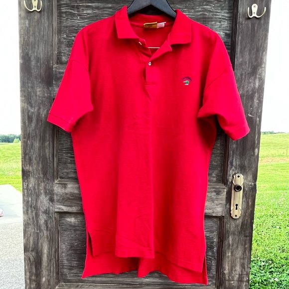 Duck Head Other - Duck Head Collared Short Sleeve 2 Button Cotton Polo, Ferrari Red | XL